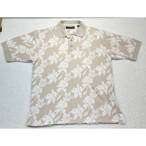Dunbrooke Ocean Payers Club Polo Large Short Sleeve Beige Floral Print